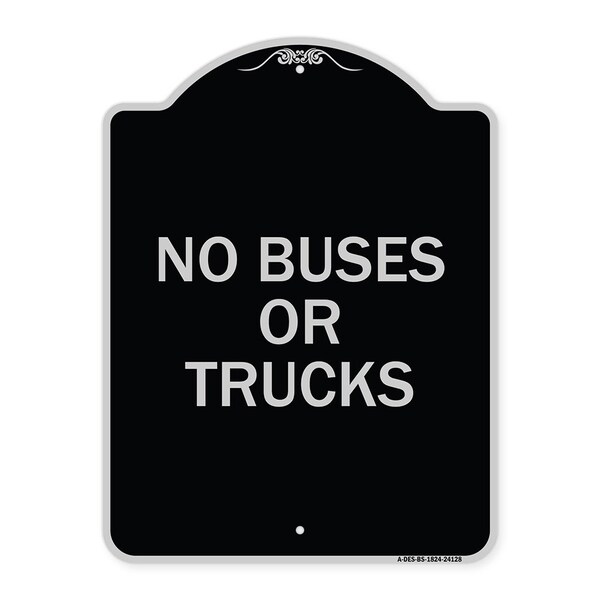 Driveway No Buses or Trucks Heavy-Gauge Aluminum Architectural Sign, 24" x 18", BS-1824-24128